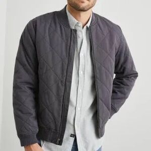 Rails Men's Peninsula Quilted Bomber Jacket color is washed black